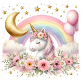 Sticker Rond Pastel Unicorn