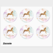 Sticker Rond Pastel Unicorn Anniversaire Merci de fête (Feuille)
