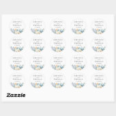 Sticker Rond Pastel Vanilla Blue Mariage Enveloppe Sceau (Feuille)