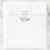 Sticker Rond Pastel Vanilla Blue Mariage Enveloppe Sceau (Sac)
