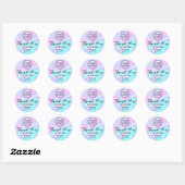 Sticker Rond pastel violet bleu merci (Feuille)
