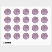 Sticker Rond Pastel Violet Crystal Quartz (Feuille)