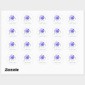 Sticker Rond Pastel Violet Floral (Feuille)