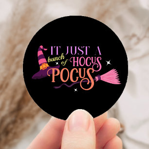 Sticker Rond Pastel Witch Hocus Pocus Halloween Casquette Broom