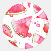 Sticker Rond Pastèque à l'aquarelle 1 (Devant)