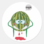 Sticker Rond Pastèque embêtée (Devant)