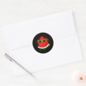 Sticker Rond Pastèque Melon d'été avec Lunettes de soleil Drôle (Enveloppe)