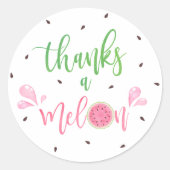 Sticker Rond Pastèque Merci un Melon Merci (Devant)