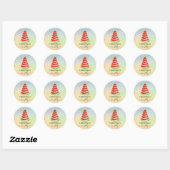 Sticker Rond Pastèque Noël en juillet Pastèque (Feuille)