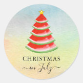 Sticker Rond Pastèque Noël en juillet Pastèque (Devant)
