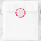 Sticker Rond Pastèque rose rayé Anniversaire (Sac)