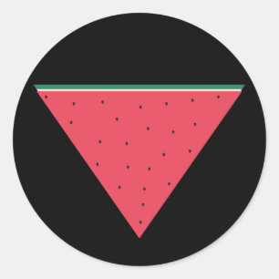 Sticker Rond Pastèque sur résistance inversée au triangle rouge