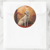 Sticker Rond Pasteur anatolien en automne Feuilles automne Insp (Sac)