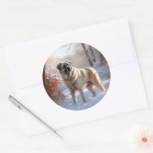 Sticker Rond Pasteur Anatolien Laisser Neige Noël (Enveloppe)