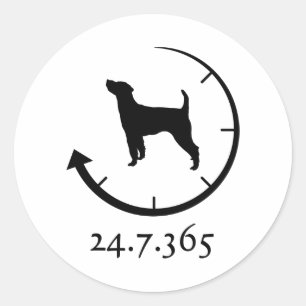 Sticker Rond Pasteur Russell Terrier