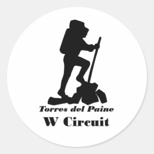 Sticker Rond Patagonie - Torres del Paine - Circuit W - Randonn