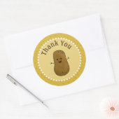 Sticker Rond Patate Heureuse Merci (Enveloppe)