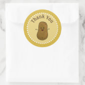 Sticker Rond Patate Heureuse Merci (Sac)