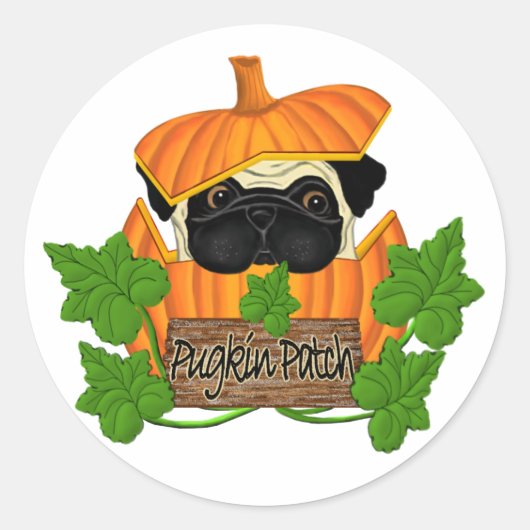 Sticker Rond Patch Citrouille carlin (Devant)