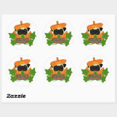 Sticker Rond Patch Citrouille carlin (Feuille)