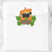 Sticker Rond Patch Citrouille carlin (Sac)