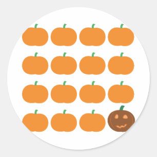 Sticker Rond Patch Citrouille d'Halloween mignon