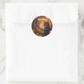 Sticker Rond Patch Citrouille Lune Halloween personnalisée (Sac)