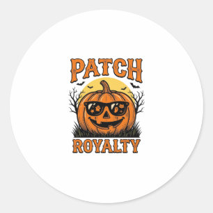 Sticker Rond Patch de citrouille de Halloween Vintage Jack O La