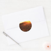 Sticker Rond Patch de citrouilles Coucher de soleil jaune  (Enveloppe)