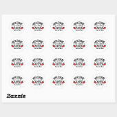 Sticker Rond Patch de fraises mignon bienvenue (Feuille)