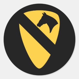 Sticker Rond Patch de la 1re division de cavalerie patriotique