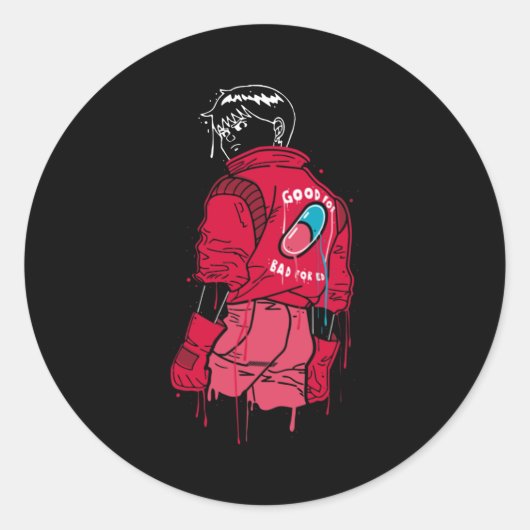 Sticker Rond patch de pilule akira (Devant)