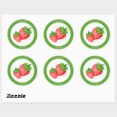 Sticker Rond Patch fraise (Feuille)