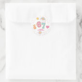 Sticker Rond Patch Preppy J'avais SIX ans maintenant j'ai SEPT (Sac)