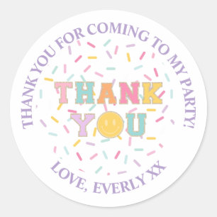 Sticker Rond Patch Preppy Lettre remerciement faveur