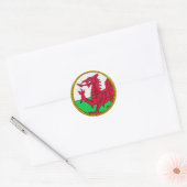 Sticker Rond Patch rond Wales Gold (Enveloppe)