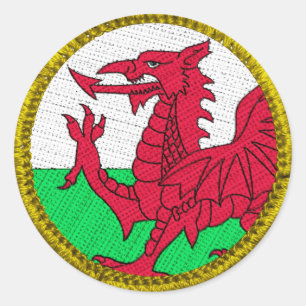 Sticker Rond Patch rond Wales Gold