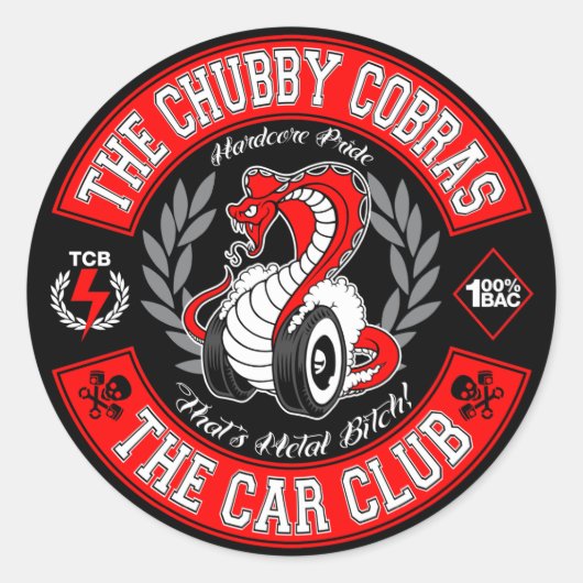 Sticker Rond Patch rouge 3" (Devant)