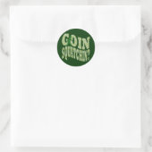 Sticker Rond Patchine ? texte & camo vert (Sac)