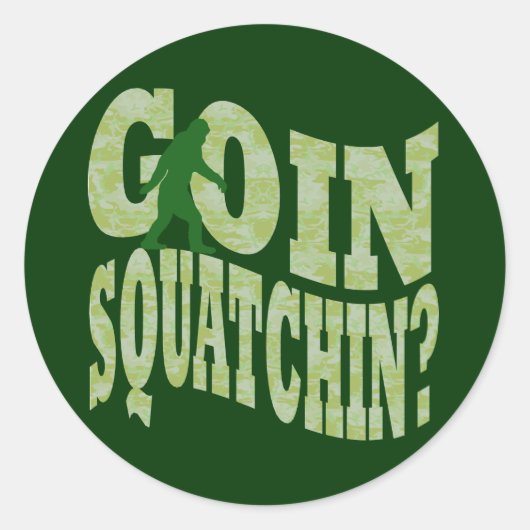 Sticker Rond Patchine ? texte & camo vert (Devant)