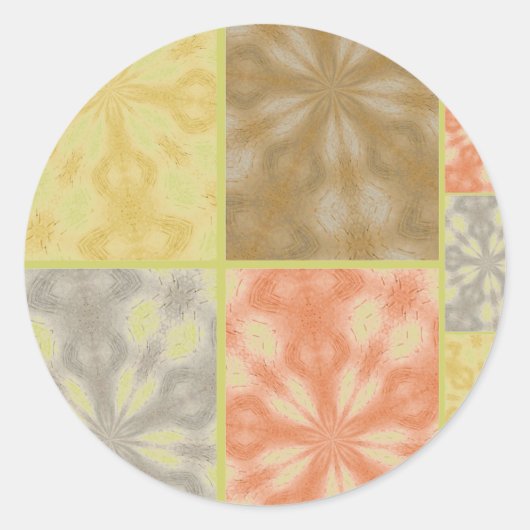 Sticker Rond Patchwork bohème coloré (Devant)