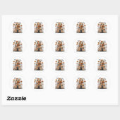Sticker Rond Patchwork Halloween Fantôme et chat, Retro Éffraya (Feuille)