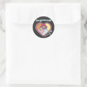 Sticker Rond Patchwork Heart - Aimez que vous cousez beaucoup! (Sac)