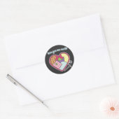 Sticker Rond Patchwork Heart - Aimez que vous cousez beaucoup! (Enveloppe)