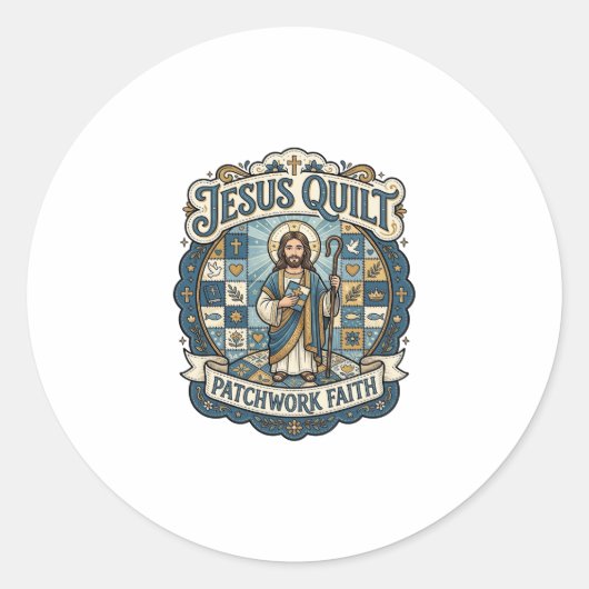 Sticker Rond Patchwork Jésus Foi Patchwork Jésus  (Devant)