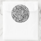 Sticker Rond Patchwork Motif noir et blanc 04 (Sac)