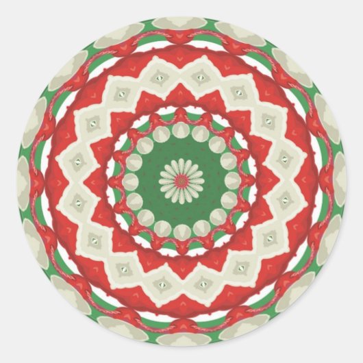 Sticker Rond Patchwork Noël (Devant)