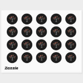 Sticker Rond Patchwork sy Jar Funny Bloc de Courtepointe Fleur (Feuille)