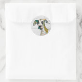 Sticker Rond Patchworkhund (Sac)