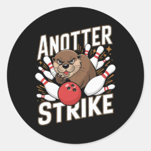 Sticker Rond Pâte à bascule drôle - Anotter Strike Otter
